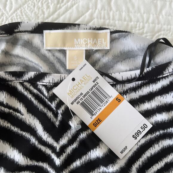 Michael Michael Kors Long Sleeve Zebra Animal Print Dress Pullover Small NWT - Picture 5 of 6